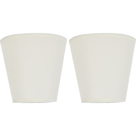 Lot de 2 abat-jour en tissu style européen à clipser pour lustre ou applique murale à vis E14 - Blanc (1/5)