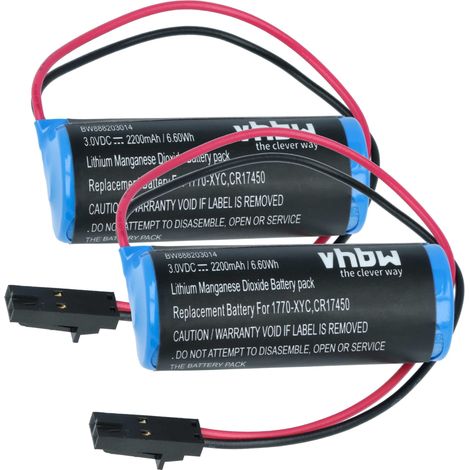 vhbw 2x Battery Replacement for Allen Bradley 96831384-BAT for CNC Router, CNC Controller (2200 mAh, 3 V, Li-MnO2)