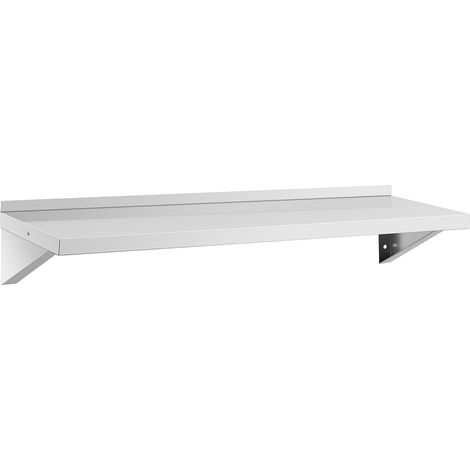 Estante de pared de acero inoxidable 120 x 40 cm hasta 80 kg estante de pared industrial estante de pared 140005153 (1/5)