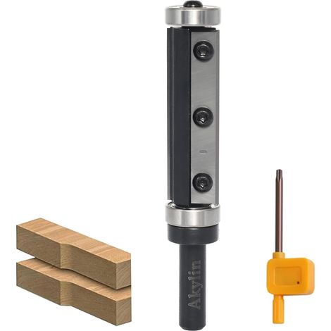 Fraise à Bords Réversible - Tige de 8 mm - Défonceuse Avec Lame en Carbure Remplaçable - Roulement à Billes - Pour le Traitement des Bords du Bois (1/5)