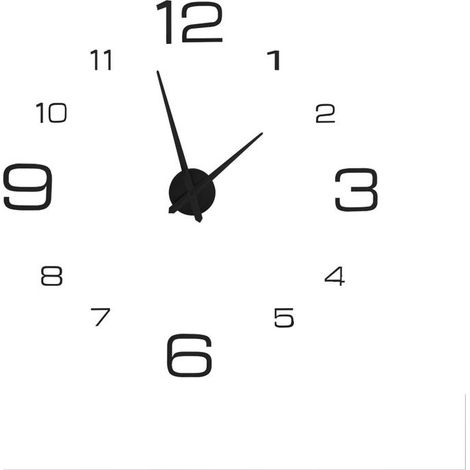 DIY Acrylique 3D Horloge Murale Autocollant Grande Montre Moderne Maison Bureau Chambre Décor Noir (1/5)