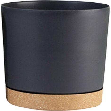 Pot À Plantes - 25,5 cm Diamètre - En Plastique Recyclé Avec Trous D’Évacuation Et Soucoupe Amovible - Pour Intérieur Et Extérieur - 1 Pièce (1/4)