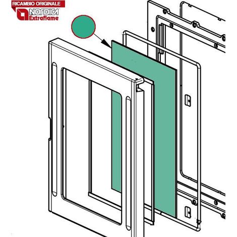 EXTRAFLAME - 002276404 - Vetro ceramico 443x281x4 mm