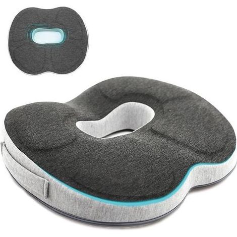 (gris) Coussin orthopédique antiescarres en forme de donut Soulage efficacement les hémorroïdes, les douleurs de la prostate, le coccyx, la sciatique et le dos Idéal pour le bureau et la (1/5)