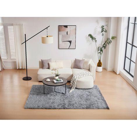Tapis shaggy à poils longs ultra doux - 160 x 230 cm - Gris - DOLCE (1/4)