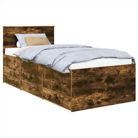 Daybed Manual Smoked Oak and Black 90 x 190 cm Engineered Wood vidaXL