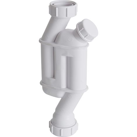 Milano Bathroom 1 1/4" Inlet and Outlet Plastic Inline Straight Pedestal Basin Trap (1/3)