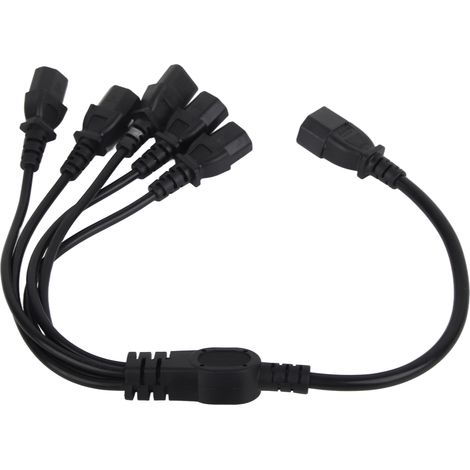 Câble adaptateur secteur UPS PDU C14 vers 5 x C13 (mâle-femelle), 10 A, 250 V, répartiteur en Y, 50 cm (1,6 pi) (1/5)