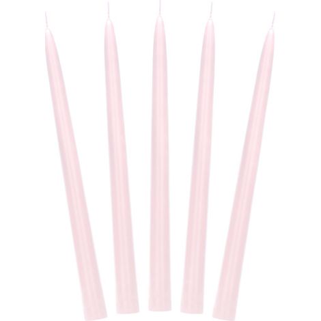 Bougie conique mate, rose clair, 24 cm (1 paquet / 10 pièces) (1/5)