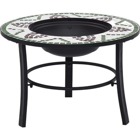 Cheminée en mosaïque verte, 68 cm, céramique (1/5)