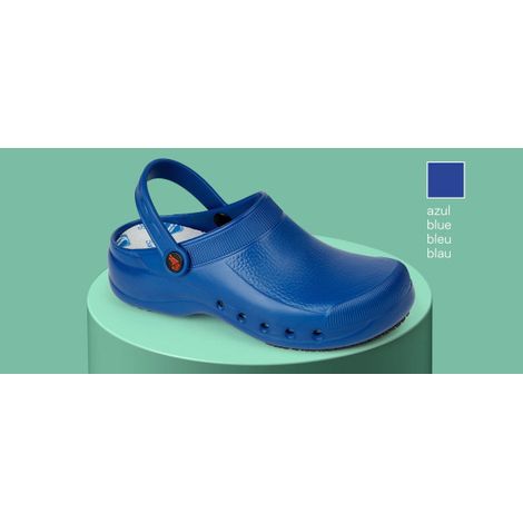 Zuecos sanitarios con celdas antideslizantes en la suela Dian EVA PLUS 46 Azul