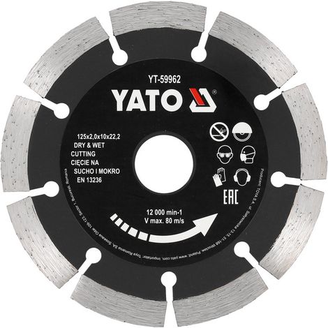 Disque diamant 125mm 10mm tronconner beton pierre materiaux a jante segmentee