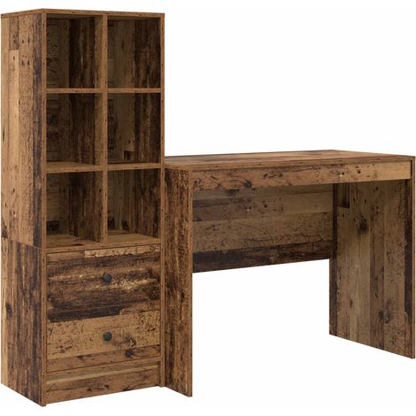 Maison Exclusive - Schreibtisch mit Schubladen 2 pcs Altholz