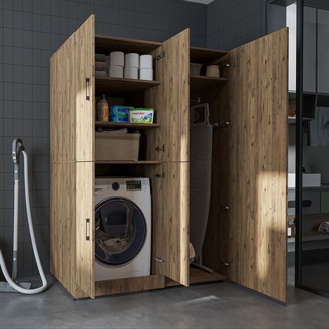 Roomart DORA-II Waschmaschinen-Überbau 130 cm, Eiche
