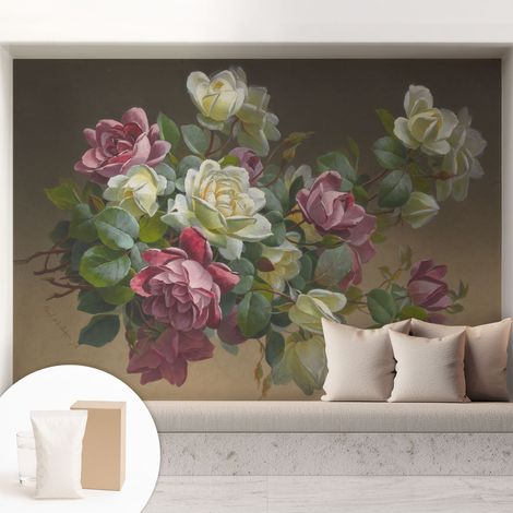 Carta Da Parati Non Tessuto - Decorazione Da Muro - Traspirante - Con Motivo - Per Camera Da Letto Cucina Eleganza floreale 208x146 cm (1/5)