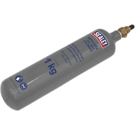 Sealey Gas Cylinder Refillable Carbon Dioxide 1kg CO2/1KG (1/2)