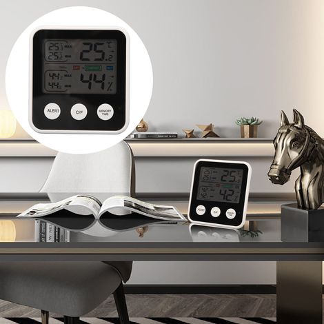 Digitales Innenthermometer und Hygrometer, hohe Präzision, multifunktional, schwarz. (1/5)