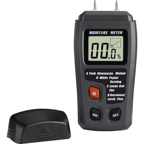 2-poliges Holzfeuchtemessgerät, digitaler Feuchtigkeitsdetektor mit HD-LCD-Bildschirm, Holzhygrometer für Holz, Stämme, Beton, Karton (1/5)