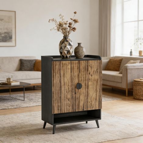 Meuble à chaussures vintage en bois, meuble rustique, organisateur de rangement, meuble à chaussures pratique (meuble seul) (1/5)