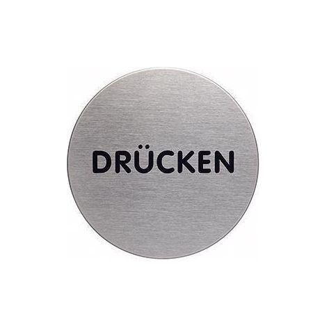 Piktogramm Türschild PICTO 65mm Edelstahl gebürstet silber metallic Drücken (1/4)