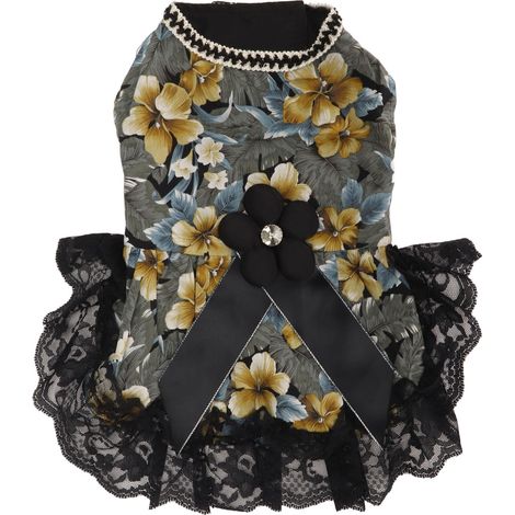 Robe Princesse Florale Pour Chien - Jupe Douce À Motifs Délicats - Pour Fêtes Et Photos - Taille L (1/5)