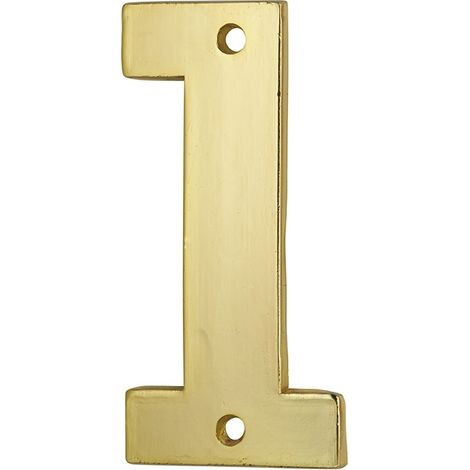 Targa numero civico 1 altezza 51mm, in ottone massiccio, da avvitare - THIRARD