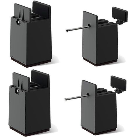 Rehausseurs de cadre de lit, rehausseurs de bureau réglables de 4 pouces avec clips à vis, paquet de 4 rehausseurs de chaise robustes, adaptés aux bureaux de 0 à 2 pouces de large. (1/5)