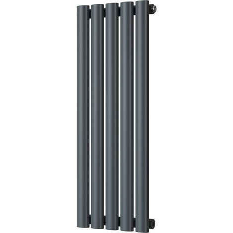 Omeara - Anthracite Designer Radiator H800mm x W290mm Single Panel - Feet Included (1/4)