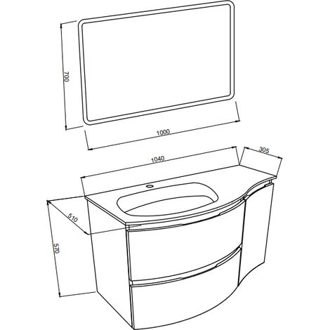 Hängender Badezimmerschrank 105 cm aus goldenem Eichenholz mit Waschbecken – Arona - Specchio rotondo touch con LED
