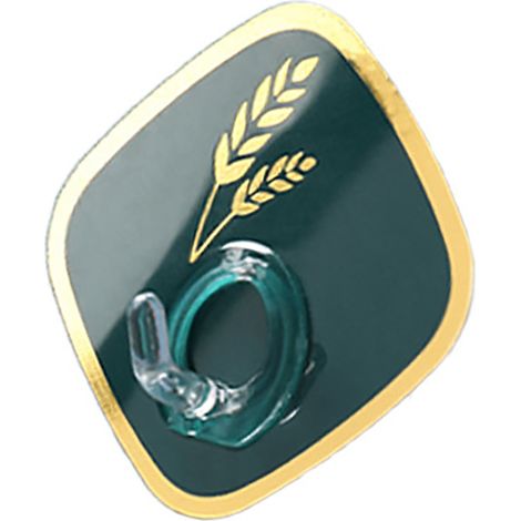 Gancio da parete adesivo resistente, impermeabile e senza foratura, con motivo a spiga di grano ideale per la cucina. (1/5)
