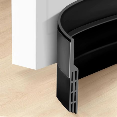 Joints de Porte Autocollants en Silicone, Bas de Porte Coupe-Froid, Anti-Bruit, Poussière et Insectes(Noir, 1 pièce) (1/5)