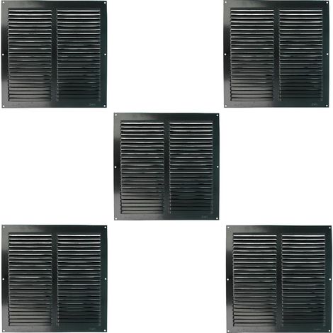 Lot de 5 grilles carrées en Aluminium avec moustiquaires Grilles de Ventilation pour Sorties d'air Idéales pour plafonds de Cuisine et salles de Bain Dimensions 300 x 300 mm (1/5)