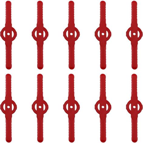 Tinor – Lame de débroussailleuse en plastique 10 pcs – Remplacement facile – Antirouille – Coupe nette pour tondeuses à gazon et taille-bordures