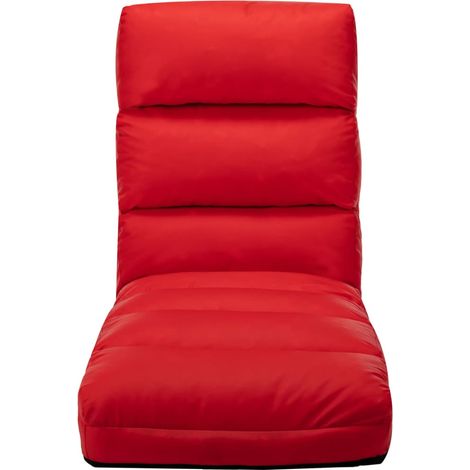 Maison Exclusive - Sedia a Sdraio da Terra Pieghevole Rossa in Similpelle (1/5)