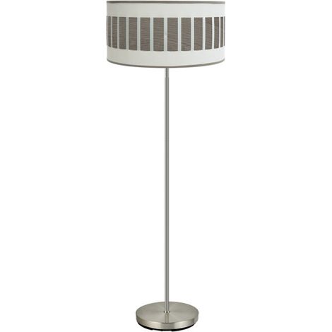 FABRILAMP Boden Wohnzimmer Ivanna 1xe27 Nickel/Weiß-Holz Grau 163x40x40 Cm (1/2)