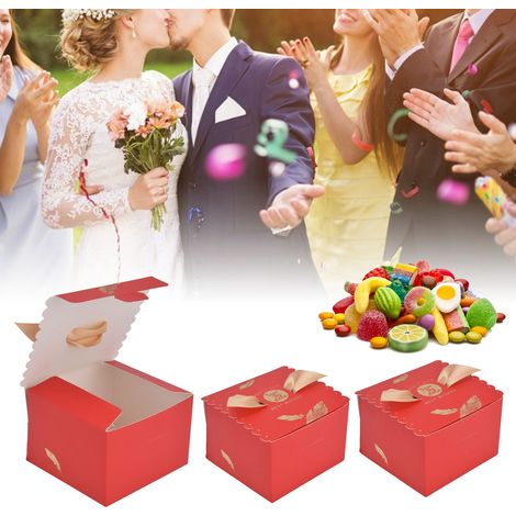50 pièces à vendre : boîtes à bonbons de mariage de style européen, sachets à bonbons de mariage créatifs dignes d'Instagram, boîtes à bonbons de mariage chinoises, boîtes à bonbons carrées, grande ta (1/5)