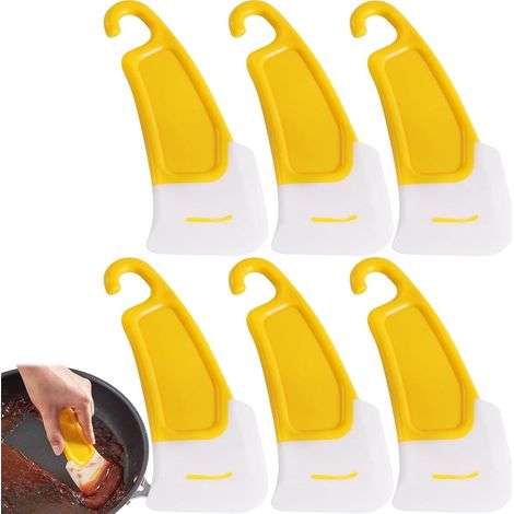 Spatola multifunzionale in silicone per cucinare e cuocere al forno, resistente al calore, facile da pulire, 14 x 6 cm, gialla. (1/4)