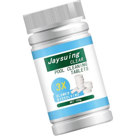 Pastilles de chlore, produit durable pour le nettoyage des piscines, bassins et fontaines, 100 g (1/5)