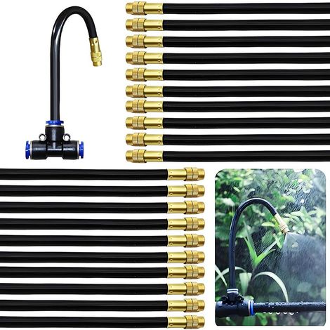 Buse de brumisation, Buse de pulvérisation en laiton 40 cm, réglage universel, pour systèmes d'arrosage, pour systèmes d'arrosage avec tuyau d'eau de 8 mm de diamètre extérieur (20 pièces) (1/5)