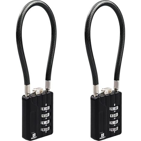 Cable Lock with 4 Digit Code 18 cm Black (1/5)