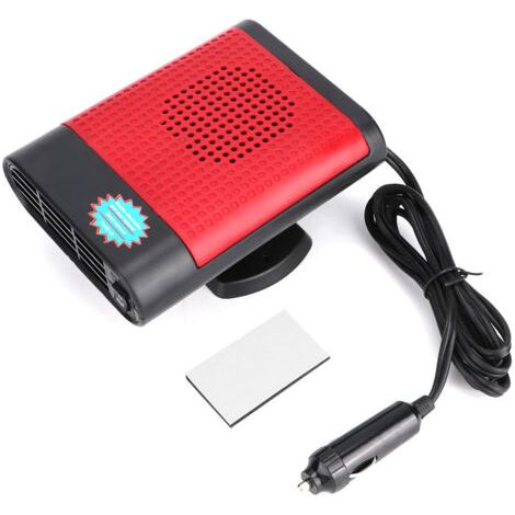QORVA- Ventilateur de chauffage automatique à anions 12V 150W, désembueur de pare-brise de voiture, dégivreur, machine de désembuage, noir et rouge (1/5)