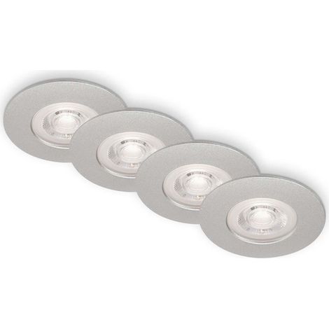 LED Einbauleuchten Einbaulampen Badlampen 4er Set 4,9W IP44 Ø9cm chrom Briloner