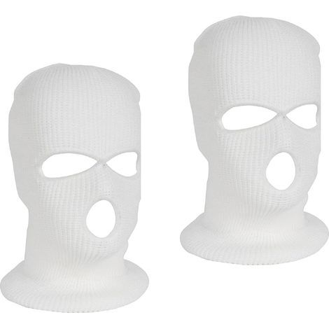 2 Pièces Cagoule 3 Trous, Balaclava à 3 Trous Tricoté,Cagoule Noir de Visage Complet Masque de Ski pou Hommes et Femme (1/5)