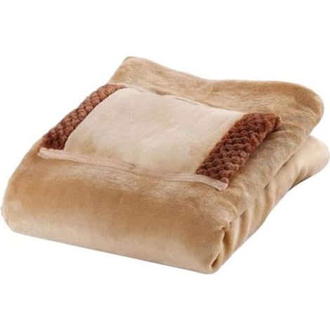 Couverture de Chauffage - - Chameau - 60 x 80 cm - Lavable en machine - 3 réglages de chaleur (1/5)
