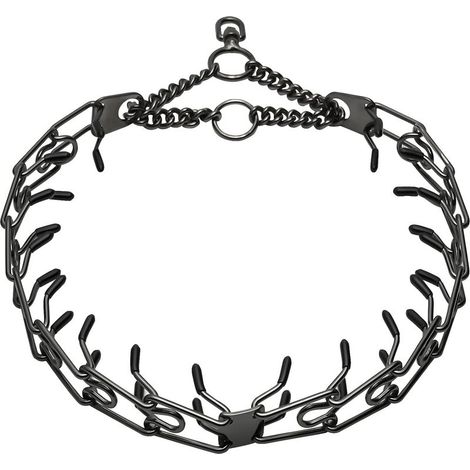 Verstellbares Trainingshalsband für Haustiere, Hundehalsband aus Edelstahl mit Gummispitze (L) (1/5)