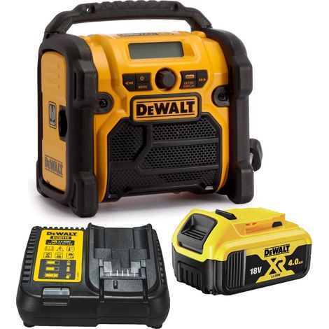 Dewalt DCR020 240v XR Compact DAB Digital Radio + 4.0AH 18v Battery + Charger (1/4)