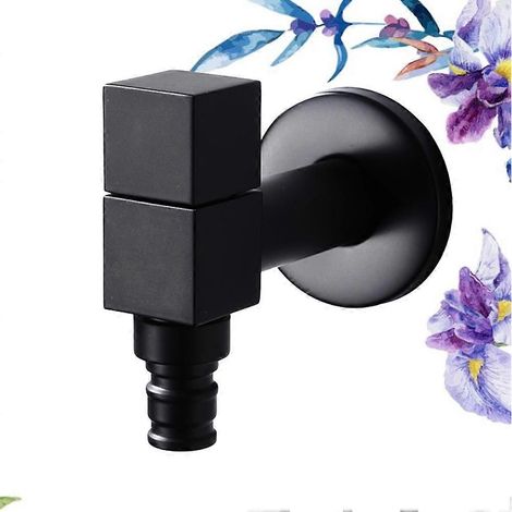 Robinet de lavabo en cuivre noir, design simple et élégant, matériau sans plomb, pour cuisine et buanderie (1 pièce)