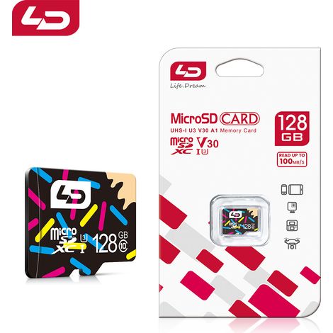 LD, carte mémoire U1 haute vitesse de 128 Go, adaptée aux téléphones portables et aux cartes TF, compatible avec les drones et les appareils photo (1/5)