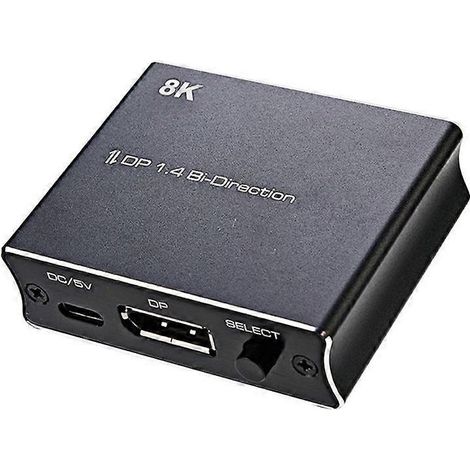 Commutateur DP avec extraction audio bidirectionnelle (8K@30Hz, 4K@120Hz), commutateur/distributeur KVM 1,4 x 2 x 2, compatible avec les projecteurs. (1/5)