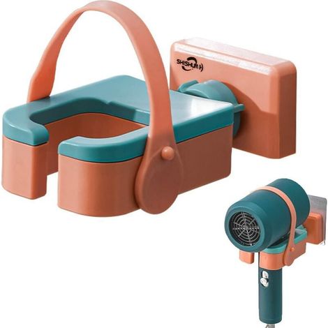Haartrocknerhalter, Wandmontierter Haartrocknerhalter, 180 Grad Drehbarer Halter, Badezimmer-Werkzeughalter, Mit Silikon-Befestigungsband, Zur Aufbewahrung Des Haartrockners (1/4)
